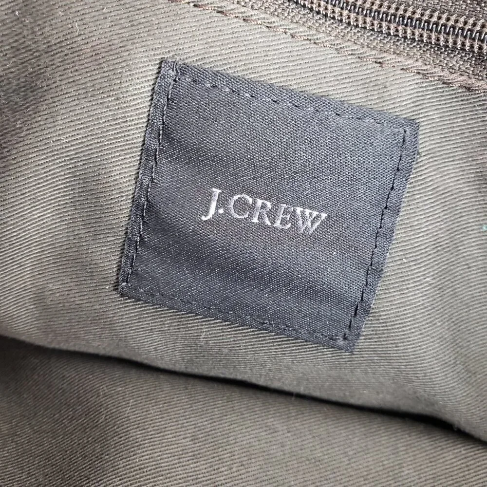 J Crew Cognac Brown Leather Messenger Bag Postal Briefcase Crossbody Satchel